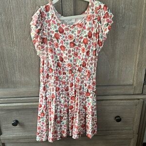 Cutest soft fall dress with flowers